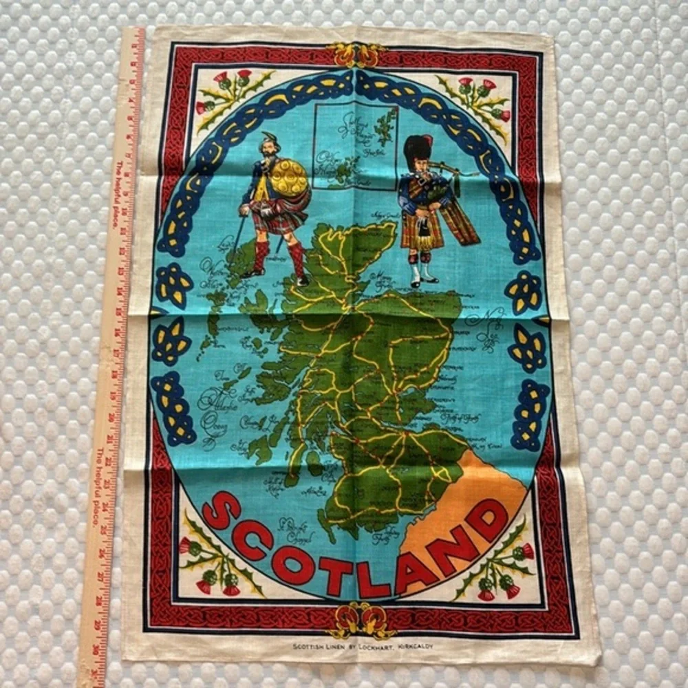 Vintage Lockhart Kirkcaldy Scotland Linen Tea Towel